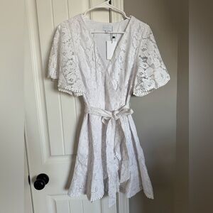 Sugarlips Faux Wrap Lace Dress, Size M